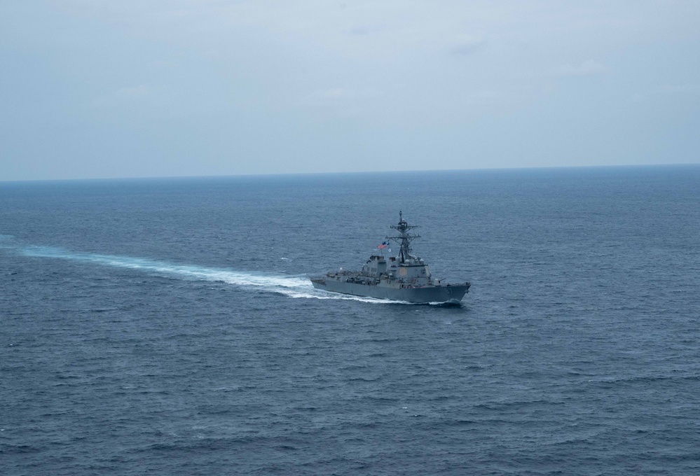 Aerial Photos of USS Mason in the Red Sea During Operation Prosperity Guardian