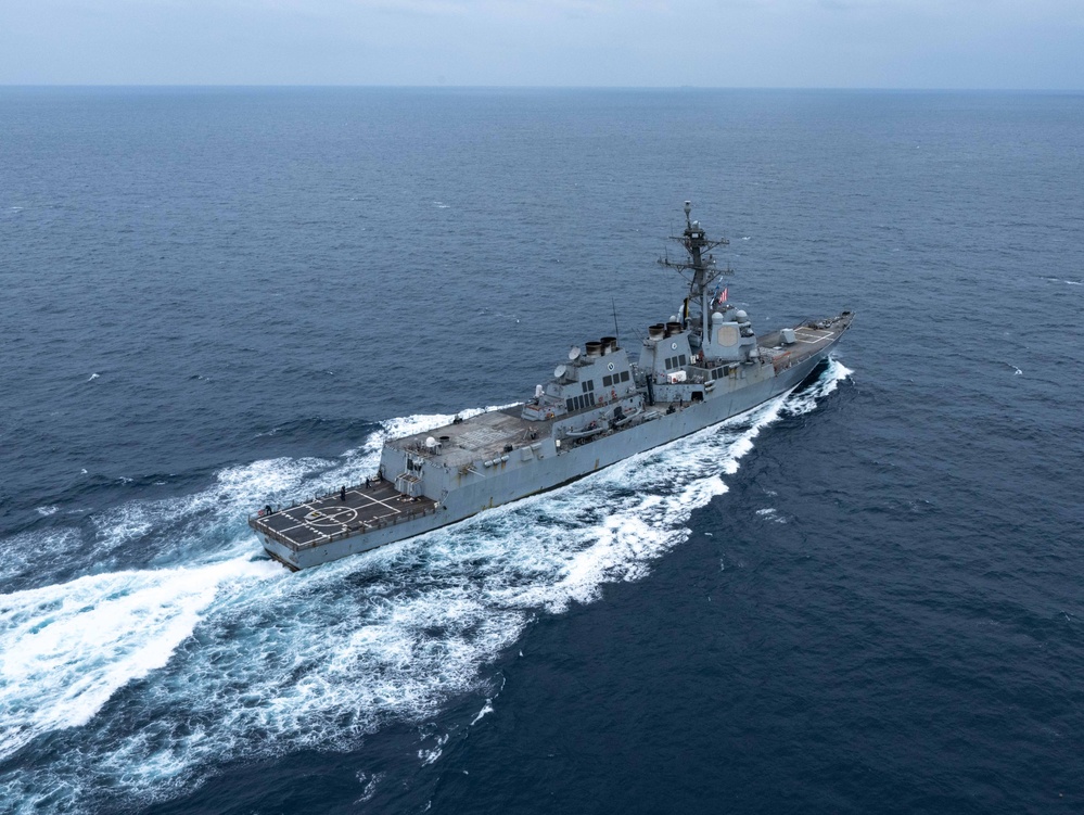 Aerial Photos of USS Mason in the Red Sea During Operation Prosperity Guardian