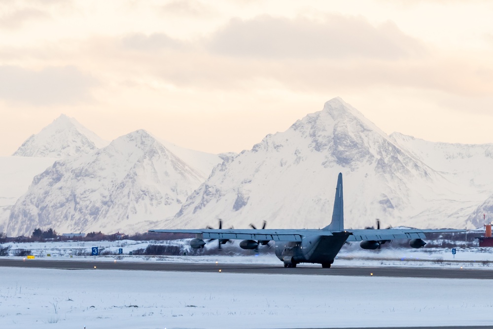 U.S. Marine Corps KC-130J Super Hercules aircraft with VMGR-252 arrive in Norway for Exercise Nordic Response 24