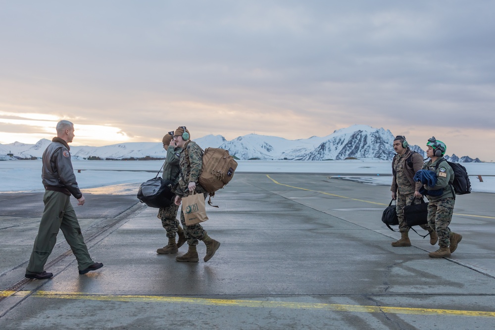 U.S. Marine Corps KC-130J Super Hercules aircraft with VMGR-252 arrive in Norway for Exercise Nordic Response 24