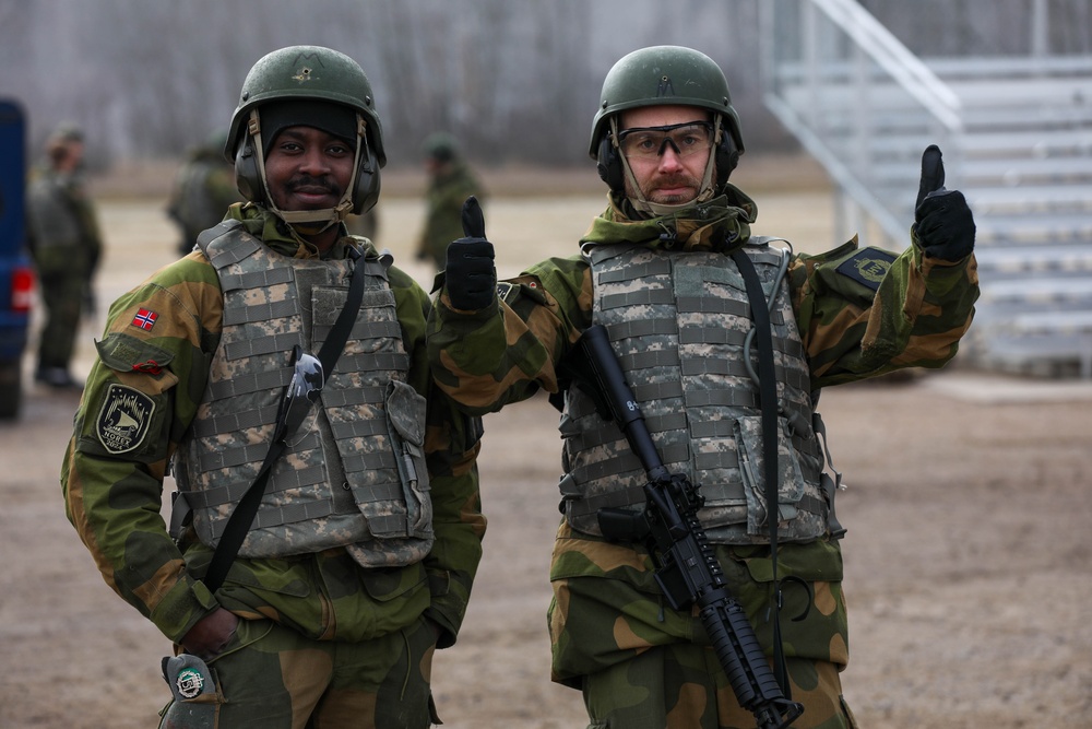 Norwegian Home Guard Fire the M4A1 Rifle at Camp Ripley