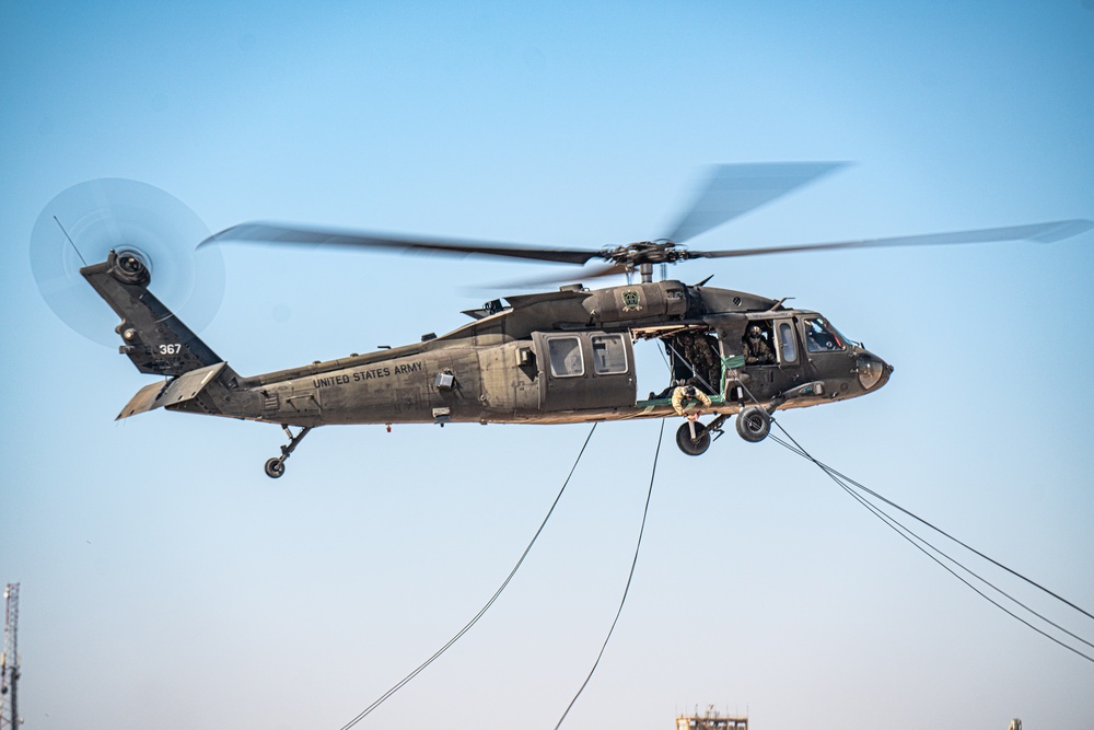 Air Assualt School UH-60 Rappels