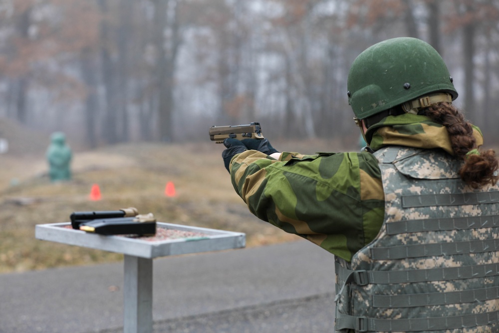 Norwegian Home Guard Fire M17 Pistol at Camp Ripley