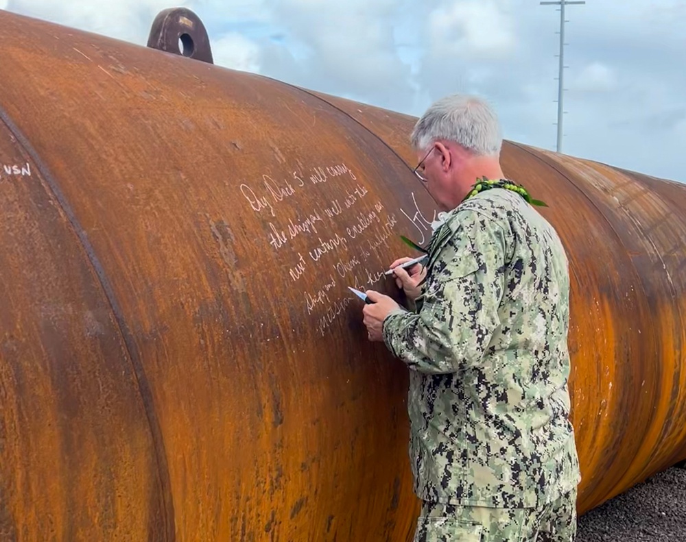 Pearl Harbor Naval Shipyard Dry Dock 5 Anchoring Ceremony