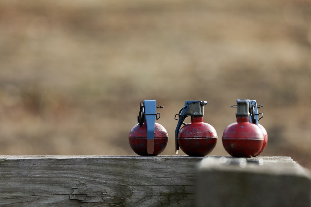 Norwegian Home Defense Youth Throw Simulated Hand Grenades during NOREX 51