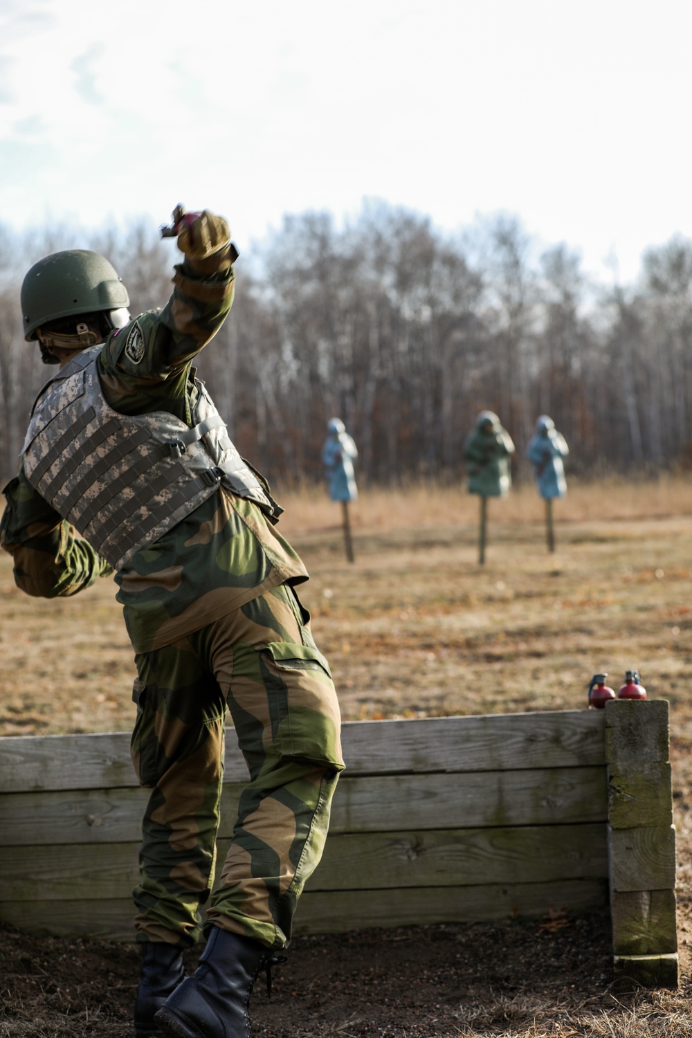 Norwegian Home Defense Youth Throw Simulated Hand Grenades during NOREX 51