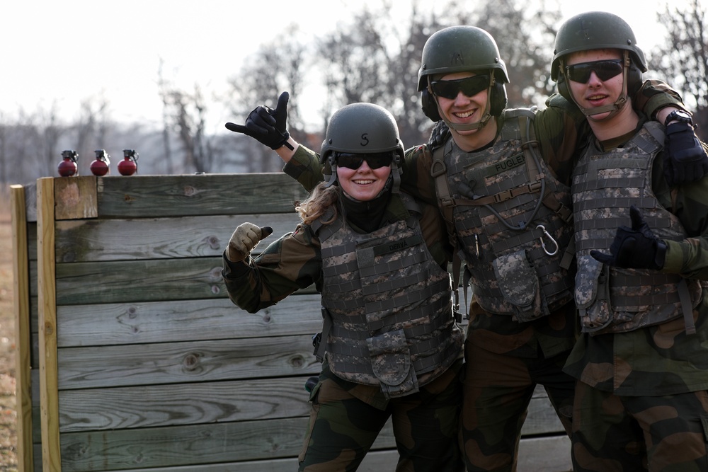 Norwegian Home Defense Youth Throw Simulated Hand Grenades during NOREX 51