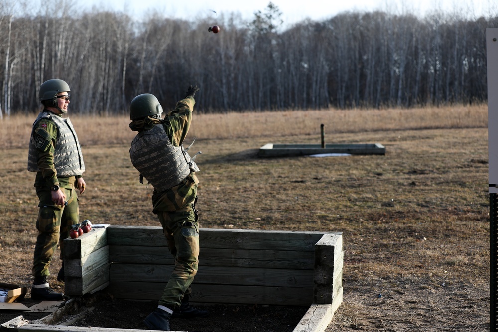 Norwegian Home Defense Youth Throw Simulated Hand Grenades during NOREX 51
