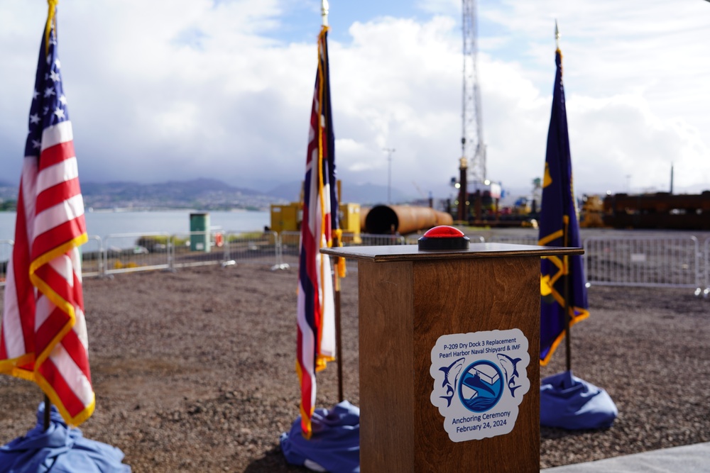 Pearl Harbor Naval Shipyard Dry Dock 5 Anchoring Ceremony