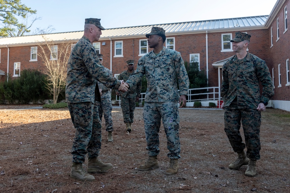 2nd MLG Commanding General Awards Disbursing Marines