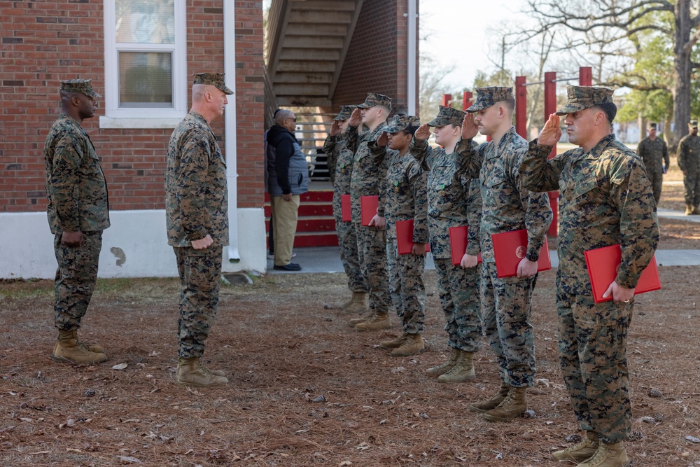 2nd MLG Commanding General Awards Disbursing Marines