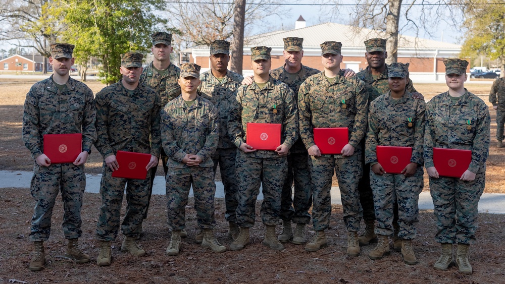 2nd MLG Commanding General Awards Disbursing Marines