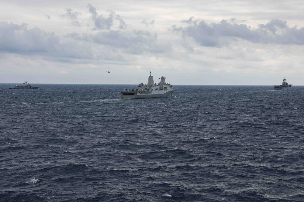 USS Carter Hall (LSD 50) Conducts a Photo Exercise, Feb. 26, 2024