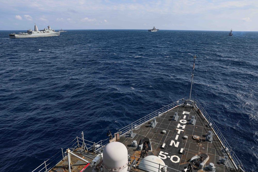 USS Carter Hall (LSD 50) Conducts a Photo Exercise, Feb. 26, 2024