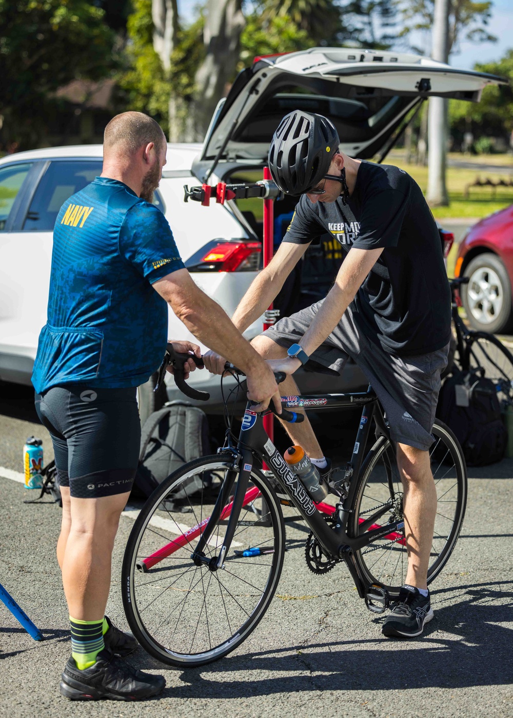 Navy Wounded Warrior Trials at JBPHH - Cycling Practice