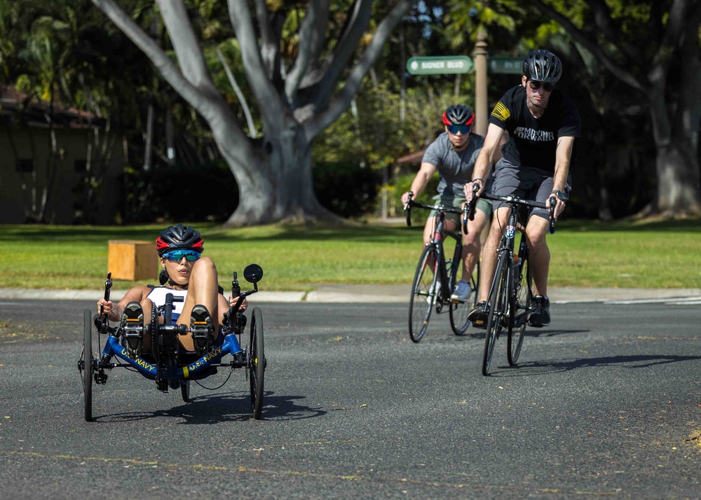 Navy Wounded Warrior Trials at JBPHH - Cycling Practice