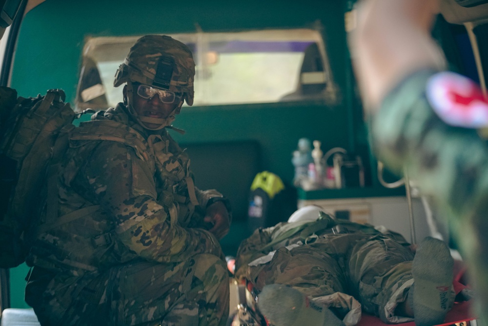 2-2 SBCT Conducts Medical Evacuation (MEDEVAC) Training via Ambulance in Sa Kaeo Province for Cobra Gold 2024