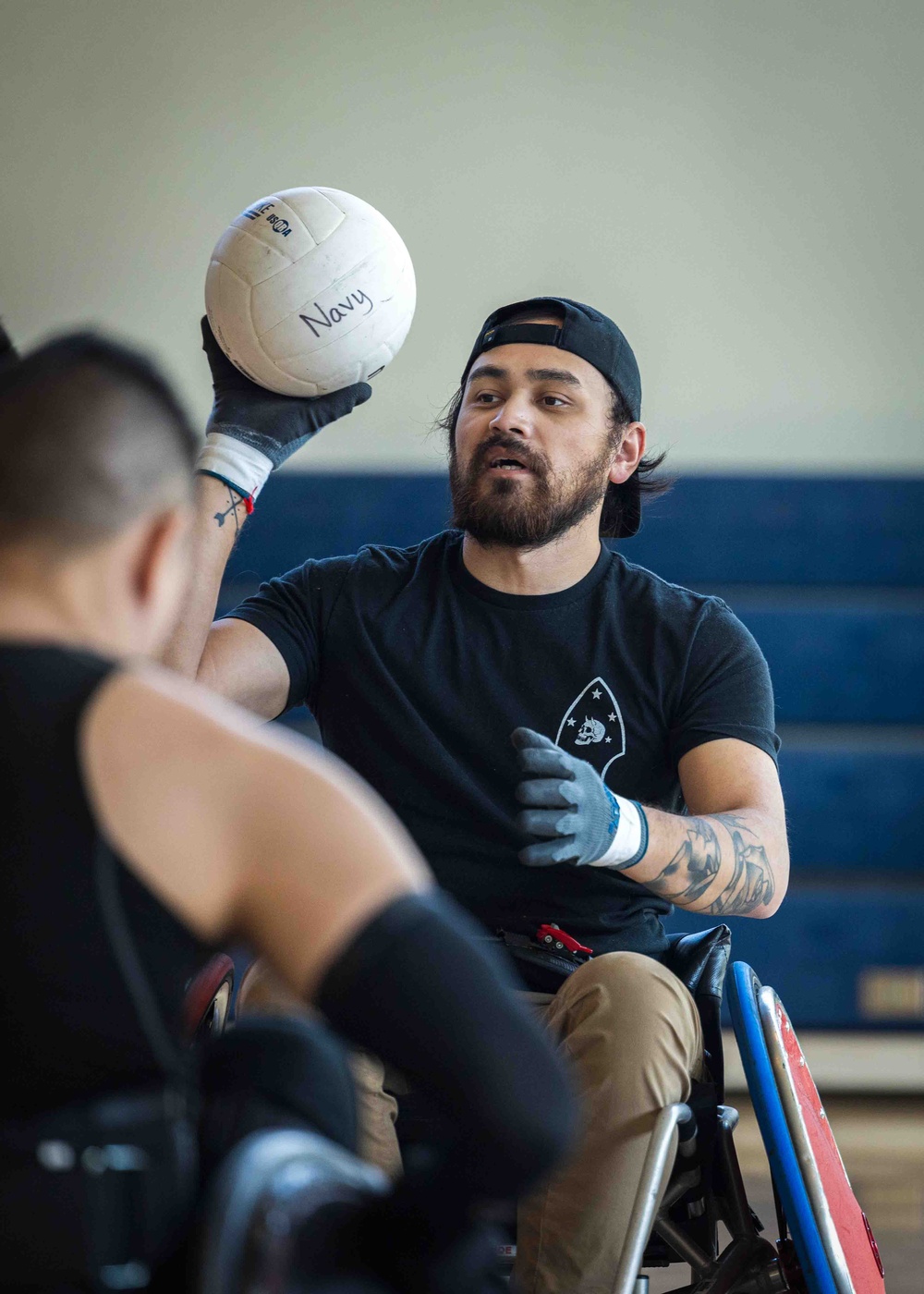 Navy Wounded Warrior Trials at JBPHH - Wheelchair Rugby Practice