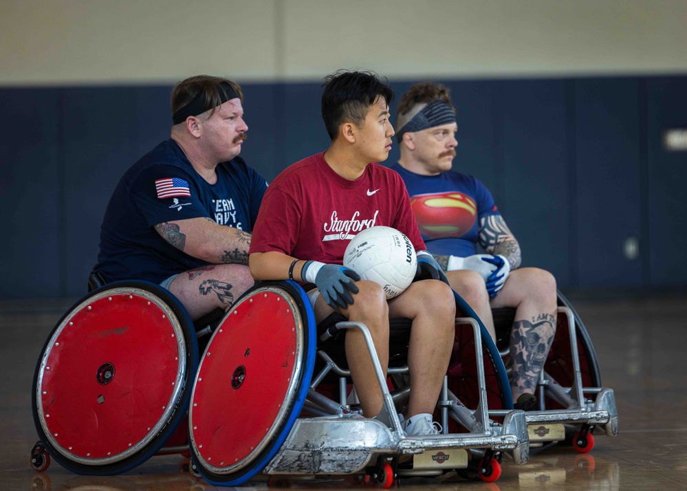 Navy Wounded Warrior Trials at JBPHH - Wheelchair Rugby Practice