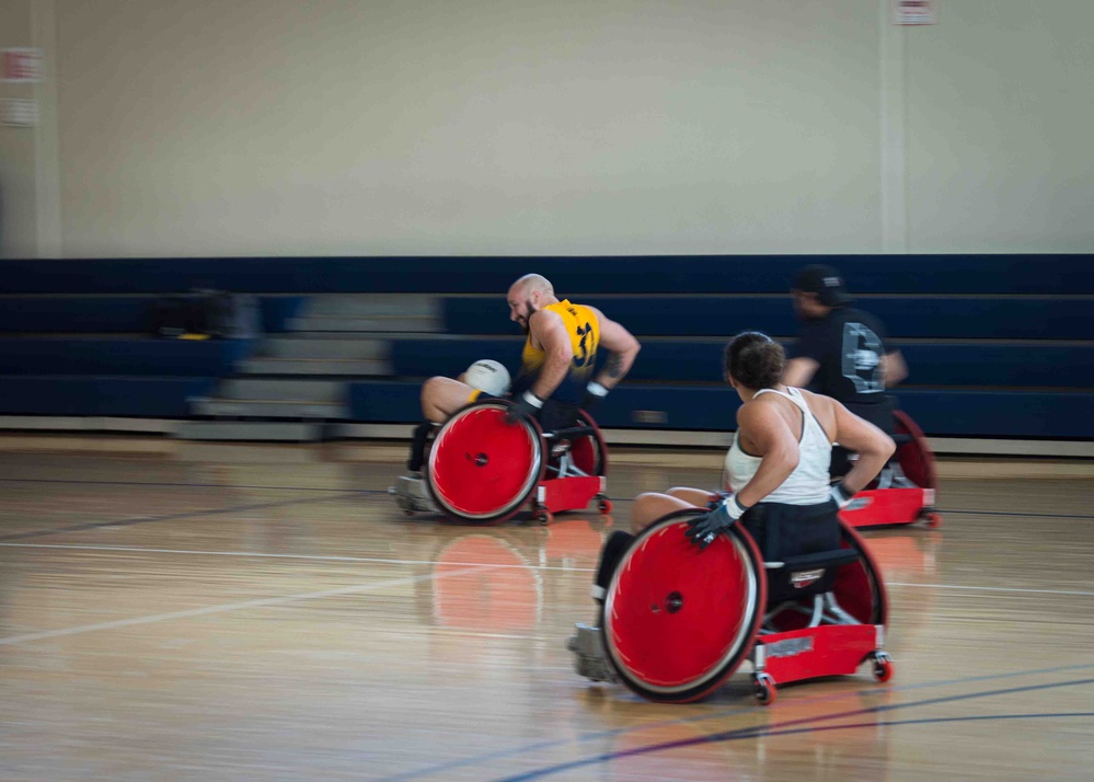 Navy Wounded Warrior Trials at JBPHH - Wheelchair Rugby Practice