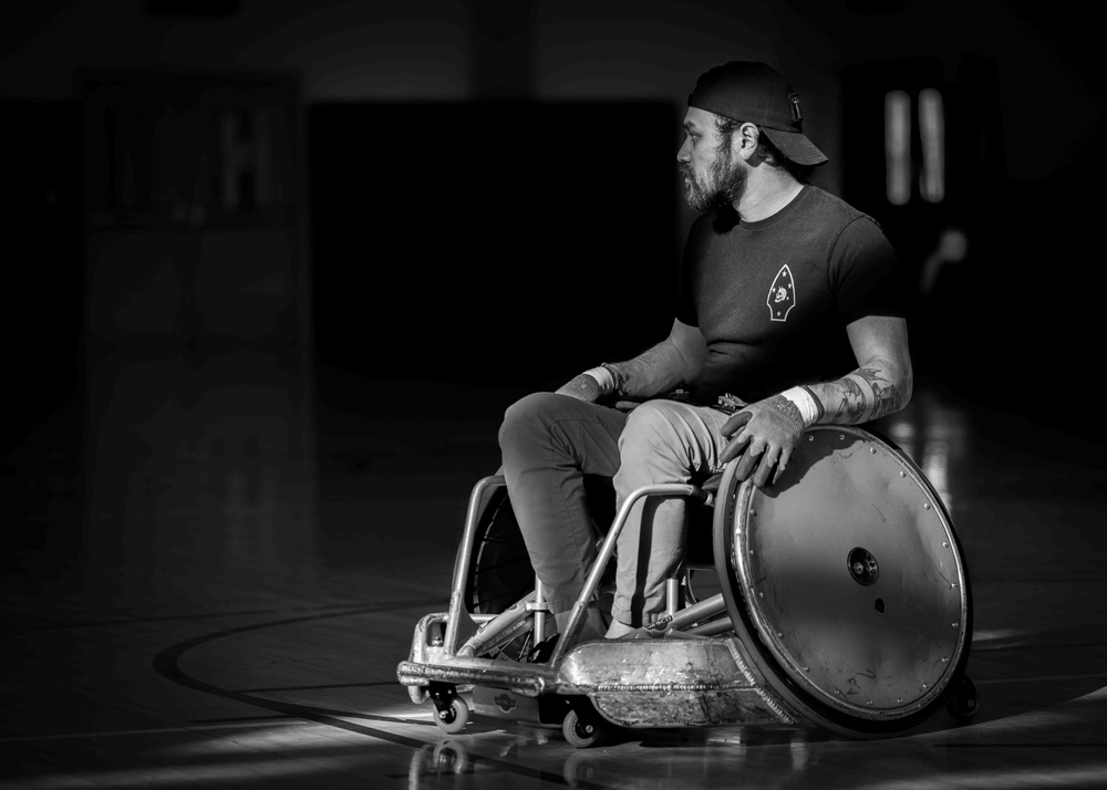 Navy Wounded Warrior Trials at JBPHH - Wheelchair Rugby Practice