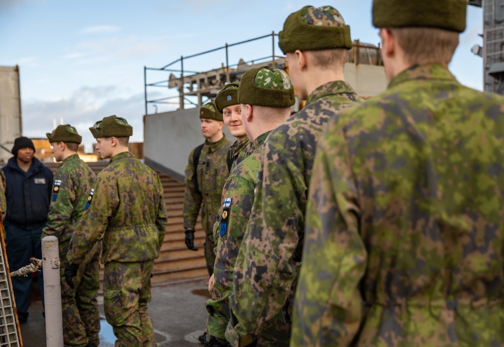 Swedish and Finnish Marines embark USS Gunston Hall to participate in Steadfast Defender 24