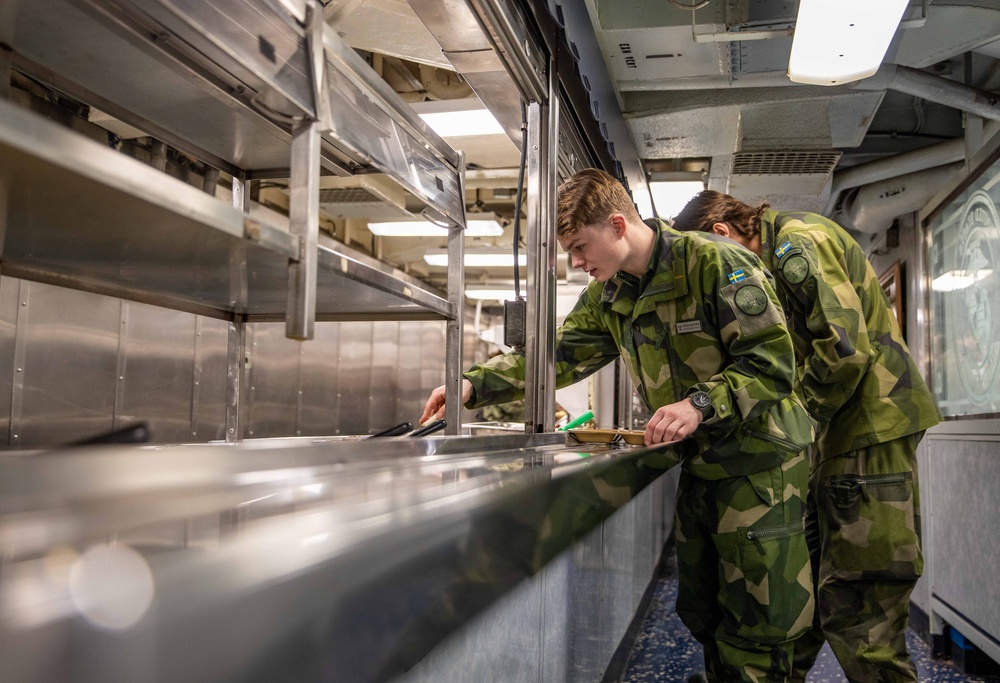 Swedish and Finnish Marines embark USS Gunston Hall to participate in Steadfast Defender 24