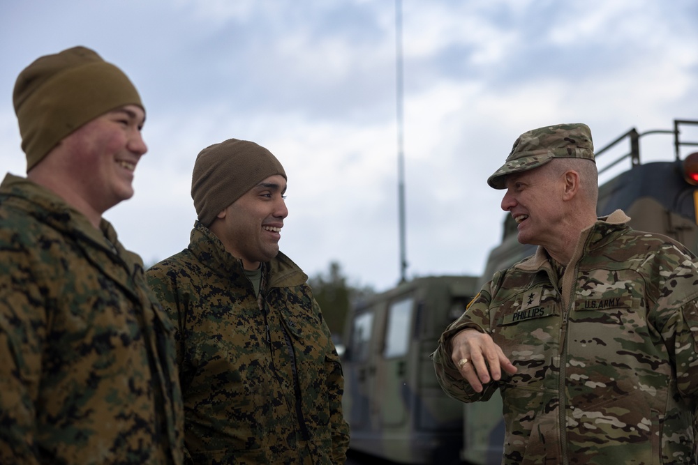 U.S. Army Maj. Gen. John H. Phillips visits U.S. Marines in Norway in preparation for Exercise Nordic Response 24