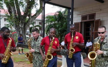Sounds of the Seychelles: NAVEUR-NAVAF Band supports Cutlass Express 2024