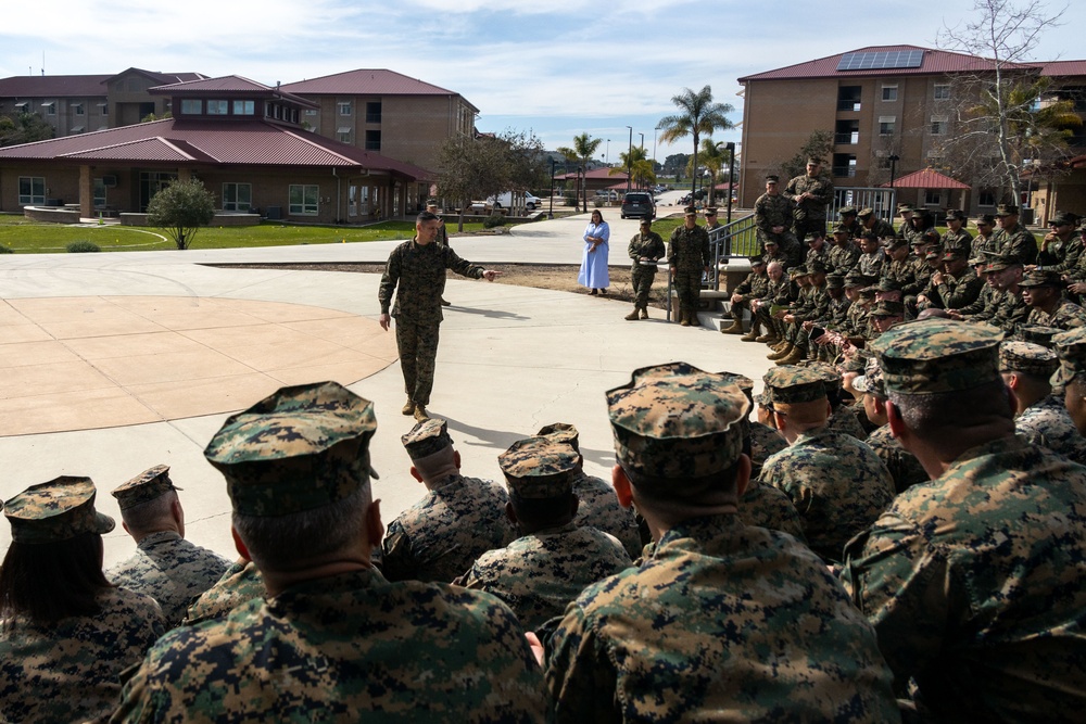 Sergeant Major of the Marine Corps, Sgt. Maj. Carlos A. Ruiz Speaks to the Marines and Sailors of 1st Marine Logistics Group