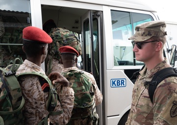 US Army 2nd Security Force Assistance Brigade and Djiboutian Battalion d’intervention rapide depart for Justified Accord 2024
