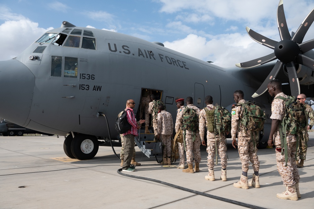 US Army 2nd Security Force Assistance Brigade and Djiboutian Battalion d’intervention rapide (BIR) depart for Justified Accord 2024