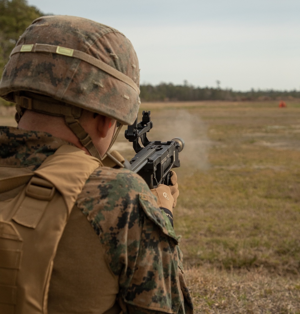 BLT 1/8 Romeo Battery Marines Conduct M320 grenade launcher and M240 machine gun range