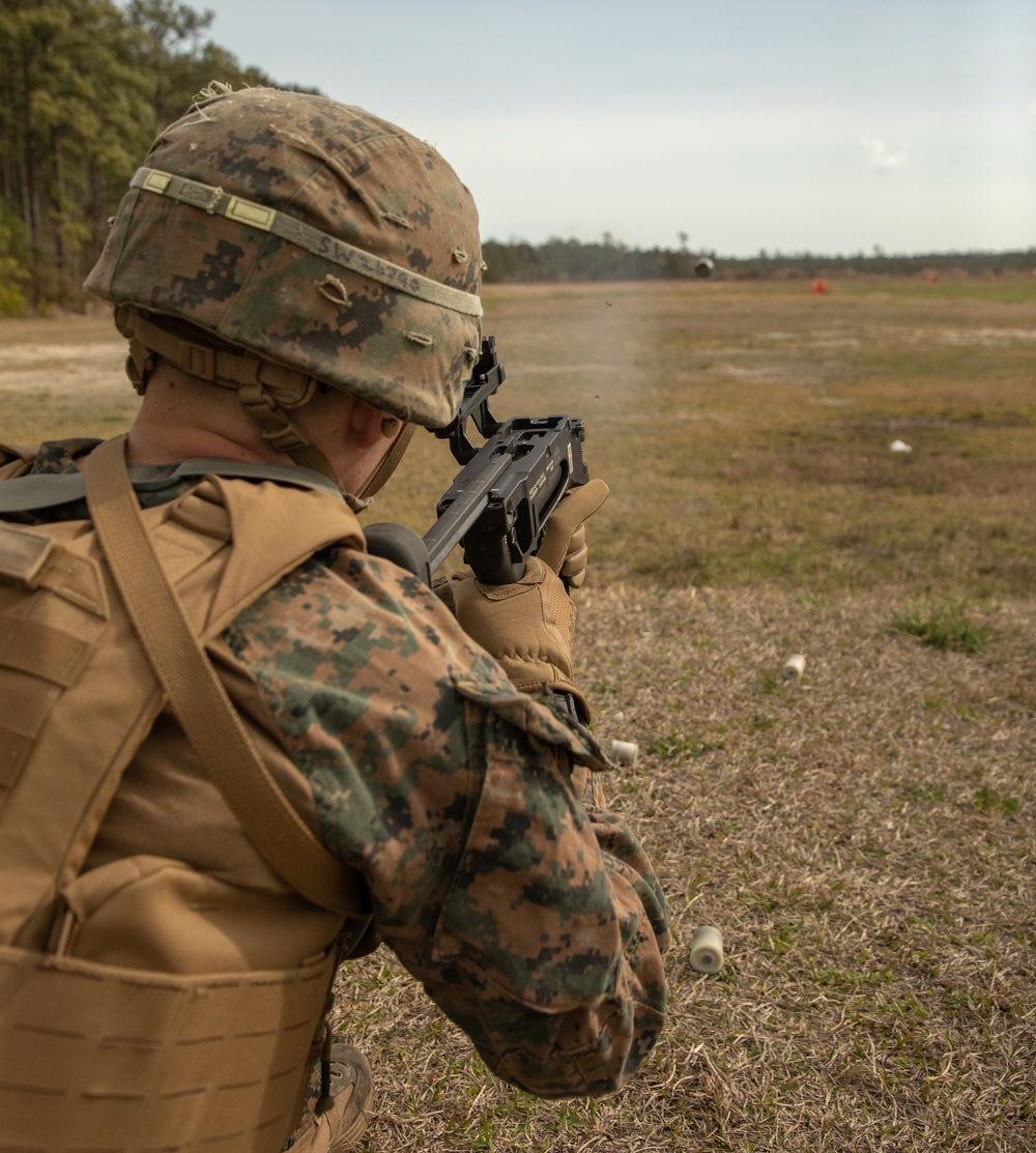 BLT 1/8 Romeo Battery Marines Conduct M320 grenade launcher and M240 machine gun range