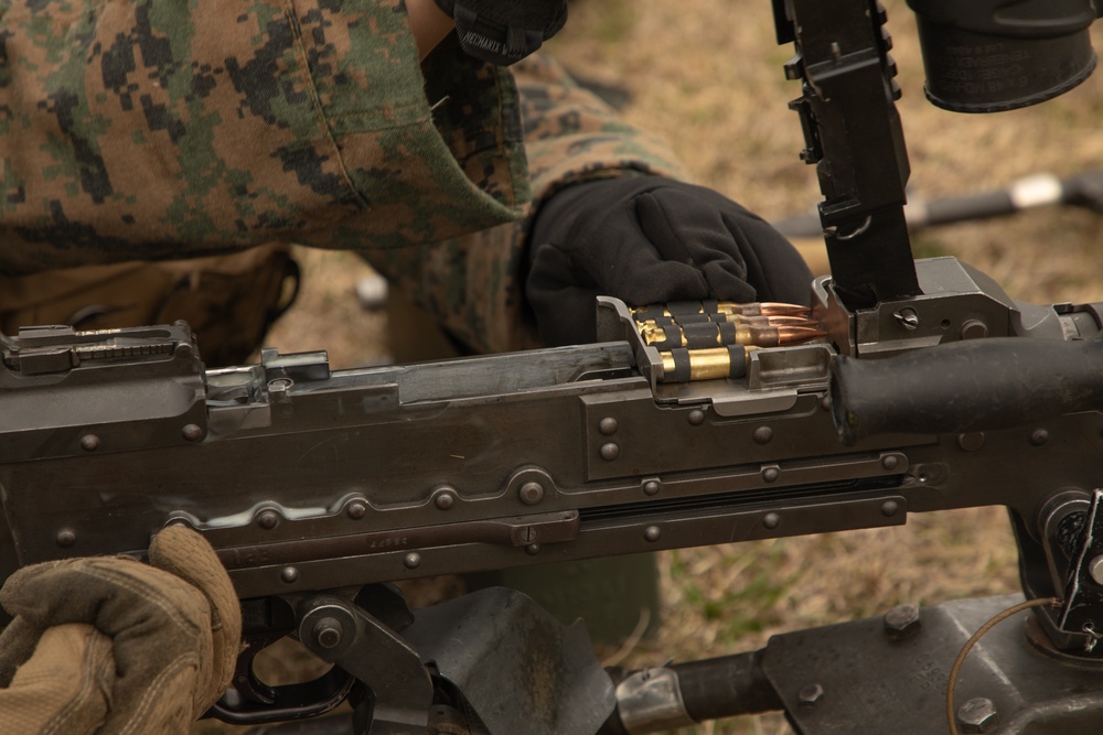 BLT 1/8 Romeo Battery Marines Conduct M320 grenade launcher and M240 machine gun range