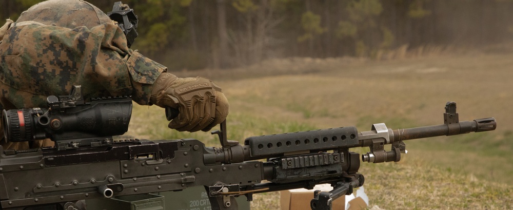 BLT 1/8 Romeo Battery Marines Conduct M320 grenade launcher and M240 machine gun range