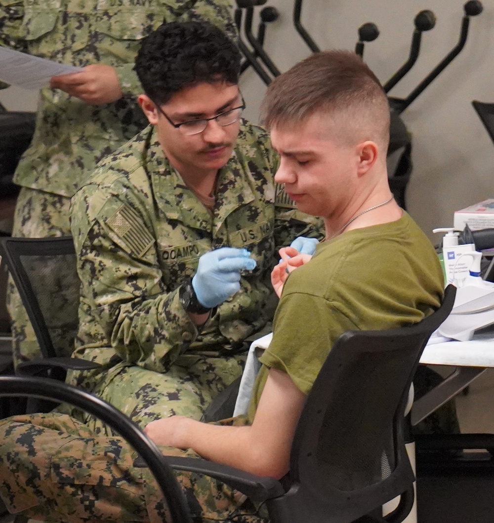 Marine Corps Security Force Regiment (MCSFR) hosts an Armed Services Blood Drive onboard NWS Yorktown