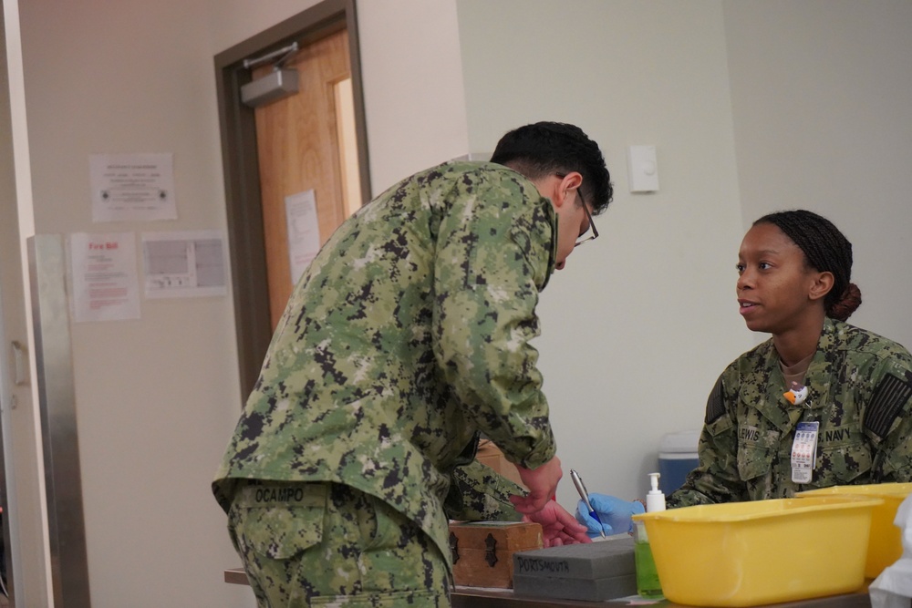 Marine Corps Security Force Regiment (MCSFR) hosts an Armed Services Blood Drive onboard NWS Yorktown