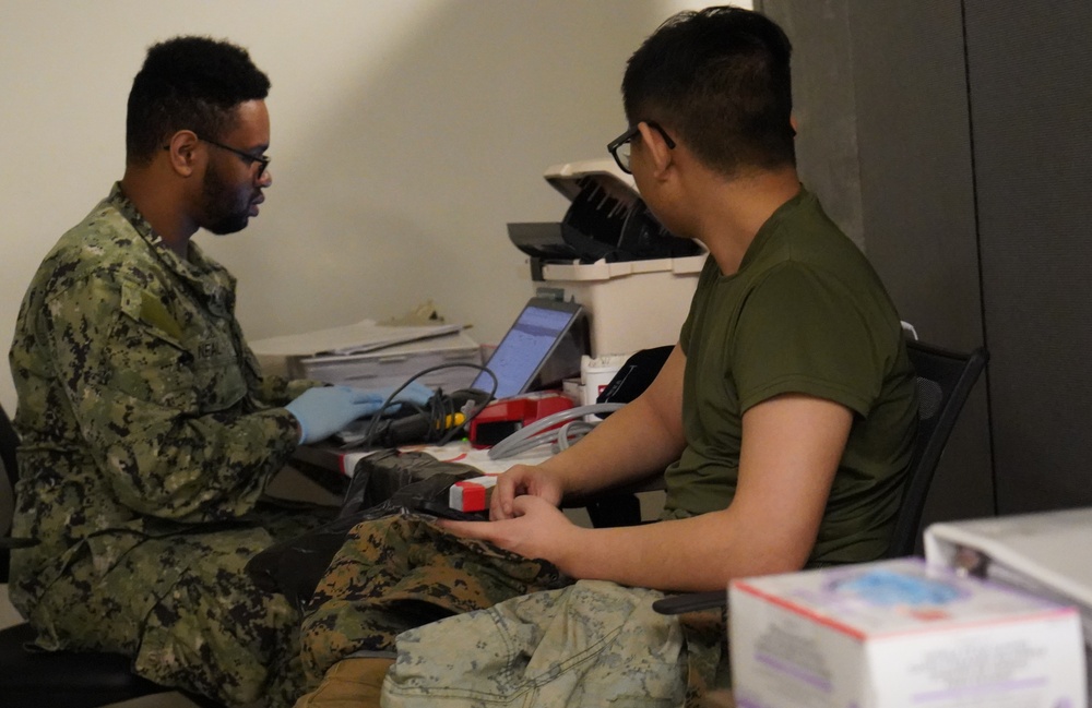 Marine Corps Security Force Regiment (MCSFR) hosts an Armed Services Blood Drive onboard NWS Yorktown