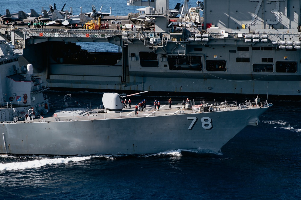 George Washington conducts replenishment-at- sea