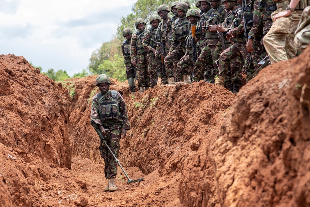 Kenya Defence Forces soldiers conduct counter improvised explosive device training