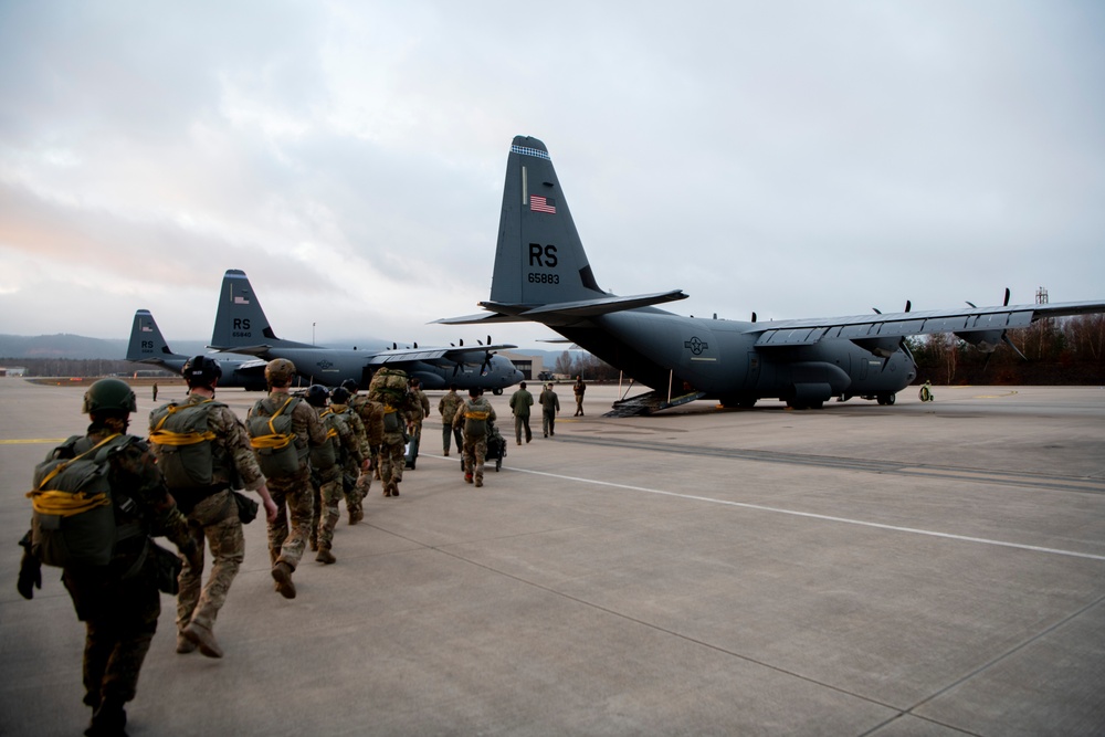 435th SFS conducts airborne operations over Ramstein Air Base