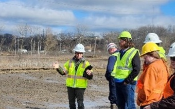 USACE Chicago and Heidelberg Material Service observe and discuss transplant of rare wetland ecosystem