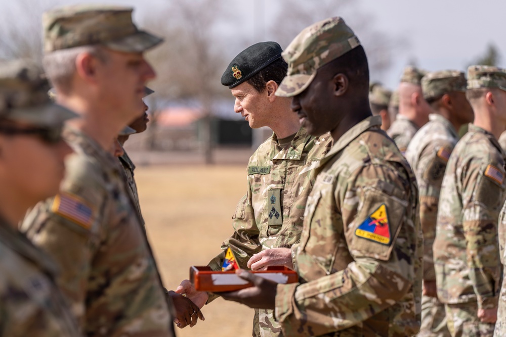 1st Armored Division Soldiers recognized for their exceptional performance during NTC Rotation.