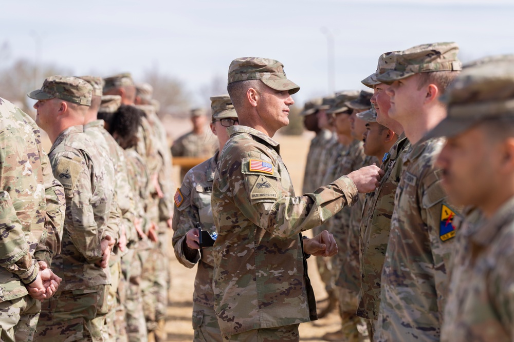 1st Armored Division Soldiers recognized for their exceptional performance during NTC Rotation.