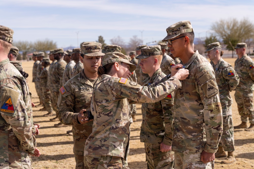 1st Armored Division Soldiers recognized for their exceptional performance during NTC Rotation.