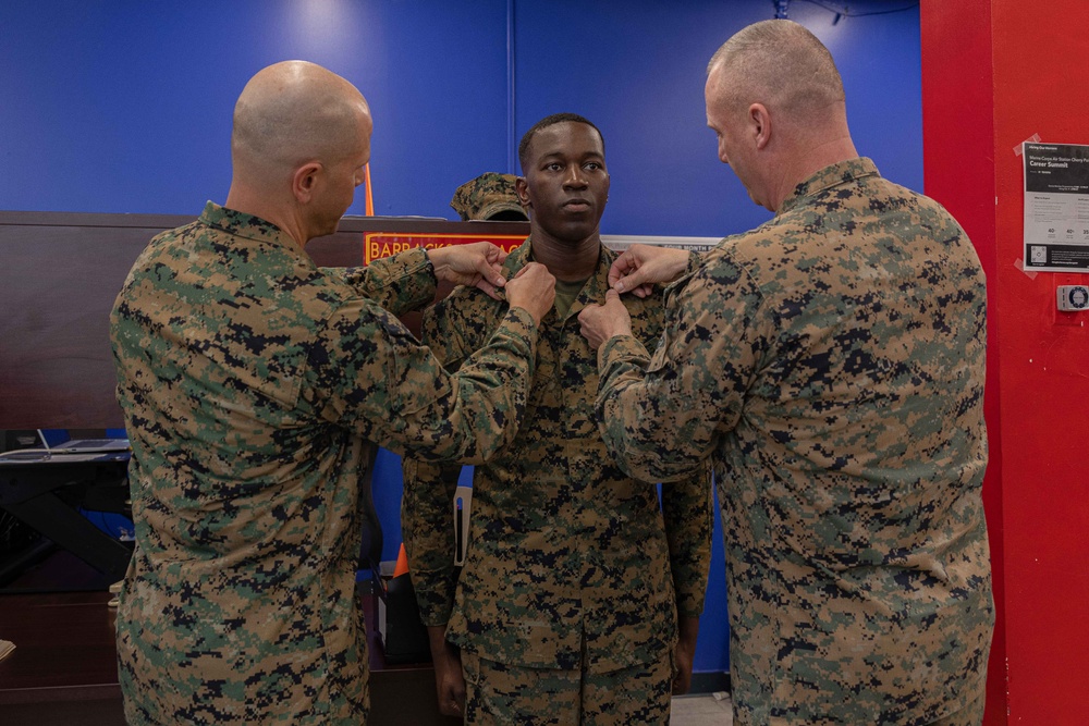 2nd Combat Readiness Regiment Marine Meritoriously Promoted on the Spot