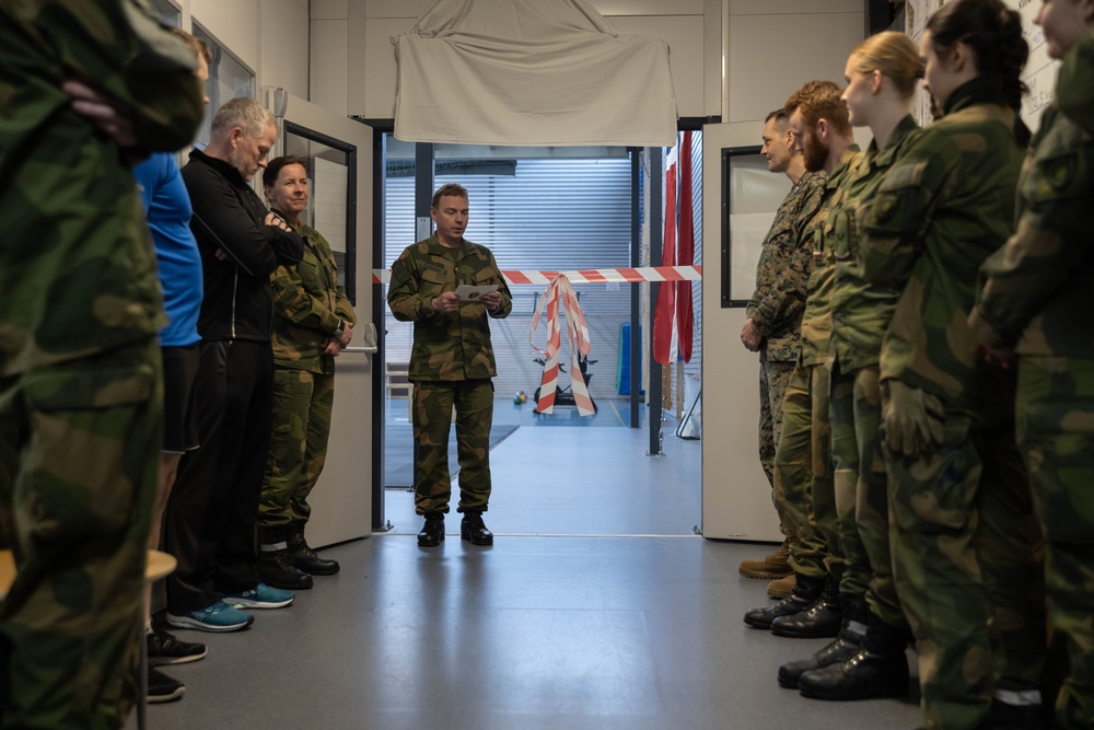 Norwegians Host U.S. Marines for Re-Opening of Expanded Base Gym in Bardufoss Norway