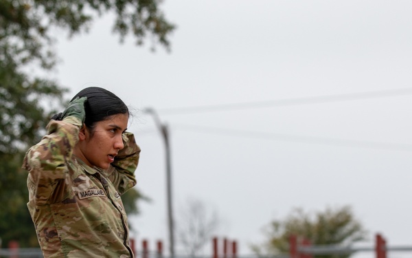 Soldiers with the Medical Readiness Battalion compete for a chance to go to the Medical Readiness Command, West: Best Leader Competition.
