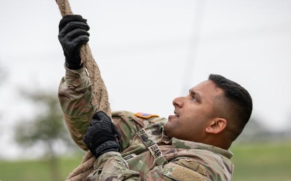 Soldiers with the Medical Readiness Battalion compete for a chance to go to the Medical Readiness Command, West: Best Leader Competition.